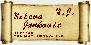 Mileva Janković vizit kartica